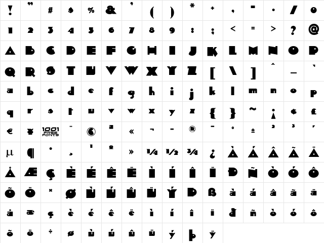 Sid The Kid NF Regular font glyphpreview