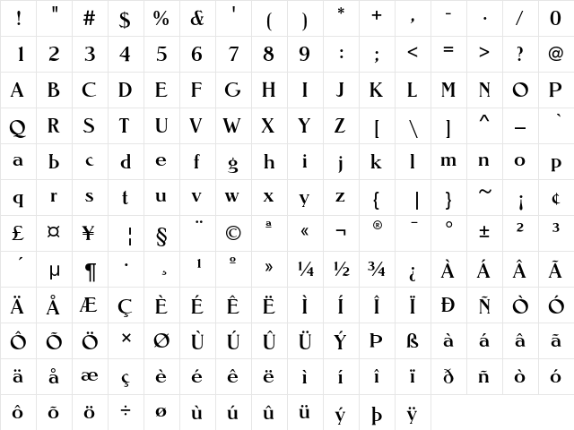 NevadaEF Medium font glyphpreview