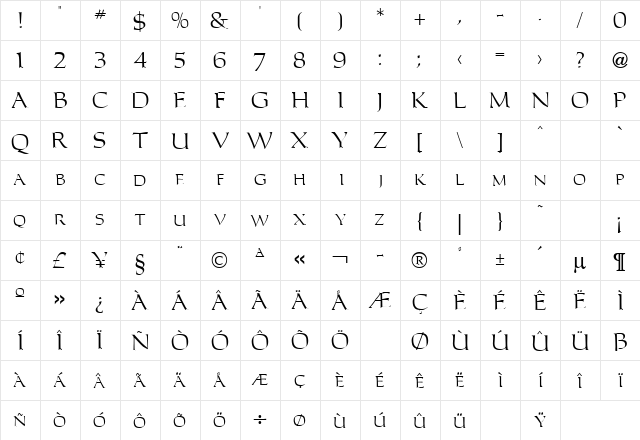 Carolus Regular font glyphpreview