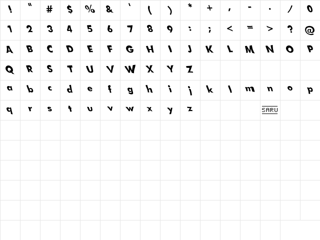 sparrow (sRB) Regular font glyphpreview