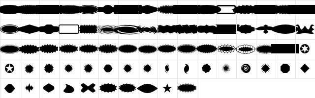 Obscure Bullet font glyphpreview