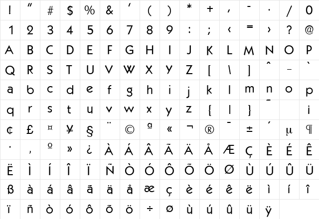 Koblenz-Serial DB Regular font glyphpreview