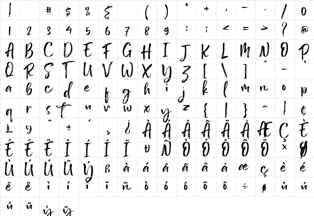 Antero Regular font glyphpreview