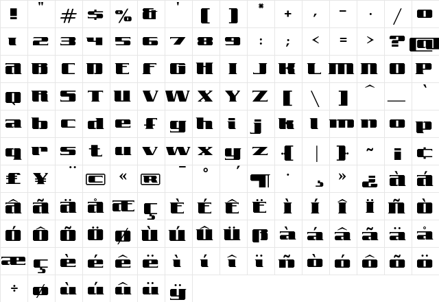 FreeLine Serif font glyphpreview