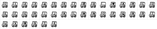 S&P's  School Bus Regular font glyphpreview
