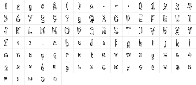 Monstroula Shadow TT Dark Shadow1.0 font glyphpreview