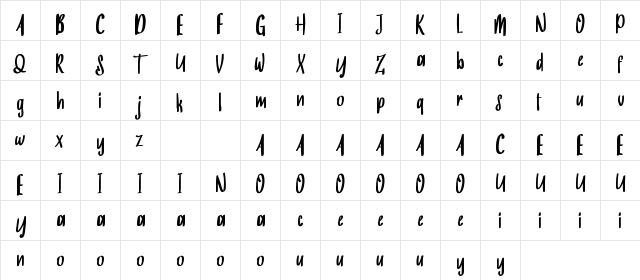 Burning Sun Demo Regular font glyphpreview