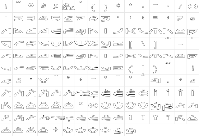Sampler Italic font glyphpreview