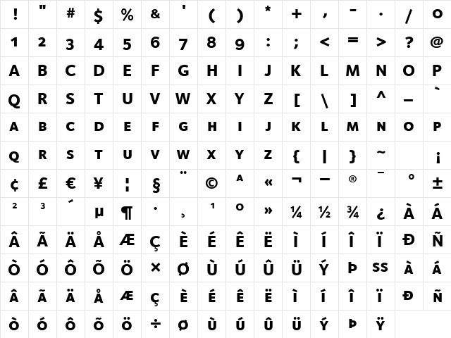 FoundrySterling-ExtraBldExpert Regular font glyphpreview