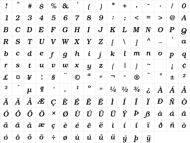 ITC Bookman Std Medium Italic font glyphpreview