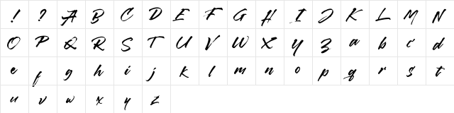 Callaghands Regular font glyphpreview