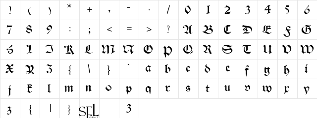 Theodoric Regular font glyphpreview