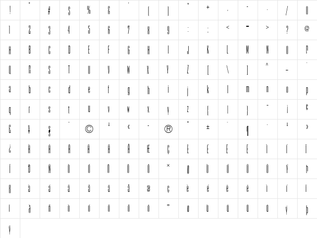 EmpireStateLight Regular font glyphpreview