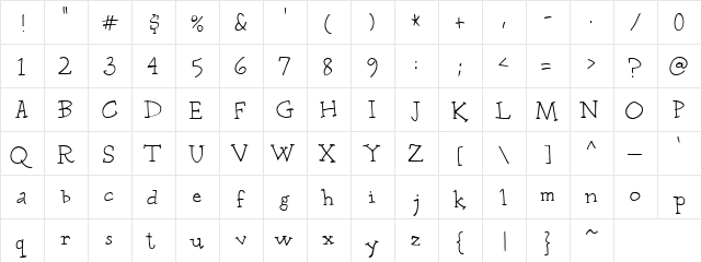 CK Lazy Days Regular font glyphpreview