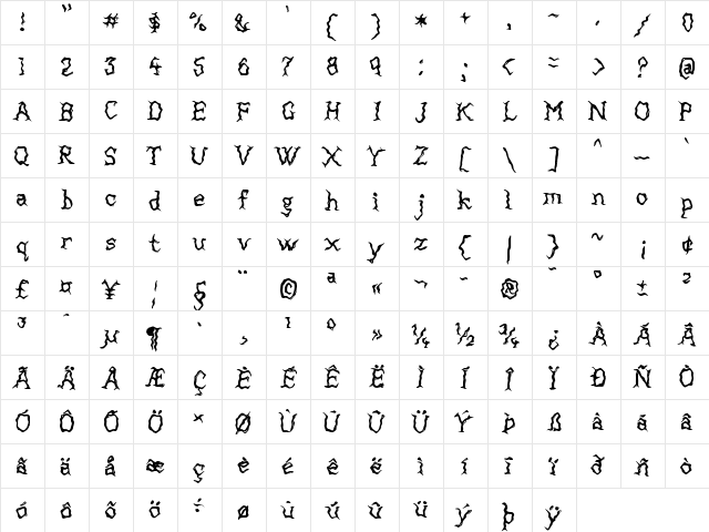 Mortified Regular font glyphpreview