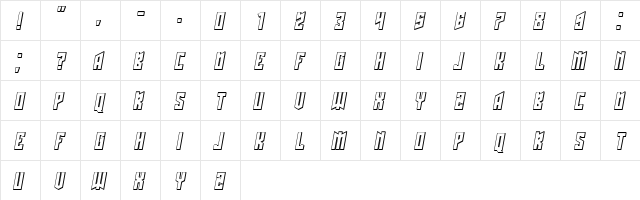 Schwachsinn 3D Italic font glyphpreview