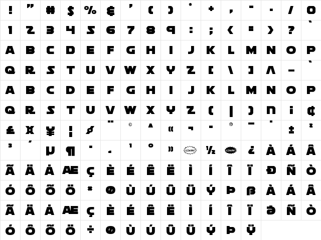 Soloist Straight Regular font glyphpreview