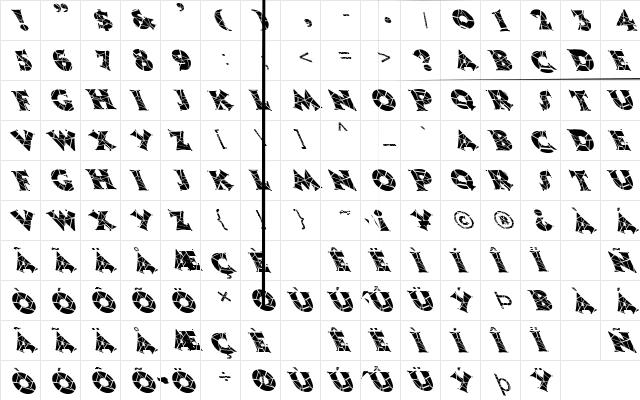 FZ JAZZY 13 CRACKED LEFTY Normal font glyphpreview
