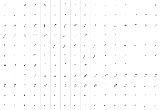 Qillsey Einstein Regular font glyphpreview