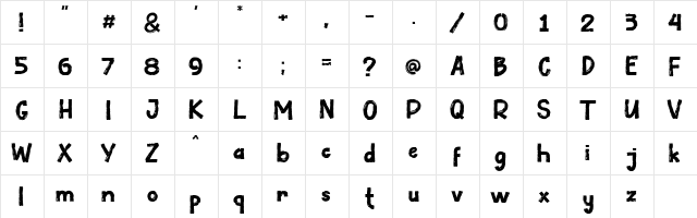 Under Type Regular font glyphpreview