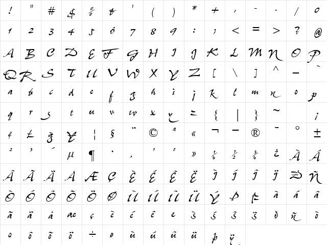 Ms Neely Regular font glyphpreview