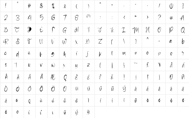 Pollutant Regular font glyphpreview