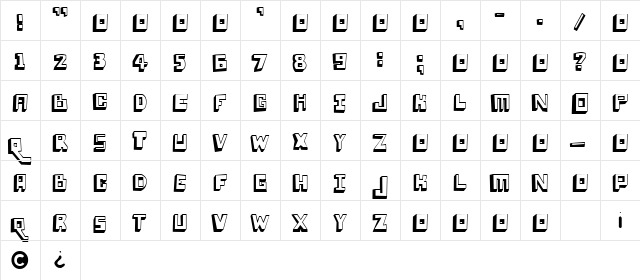 LoweryAuto Regular font glyphpreview