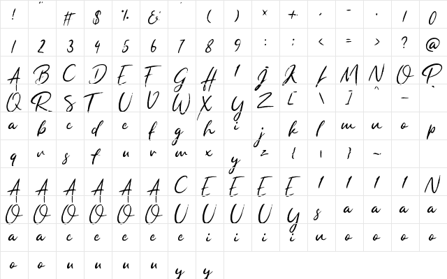 Rapha Talia Regular font glyphpreview