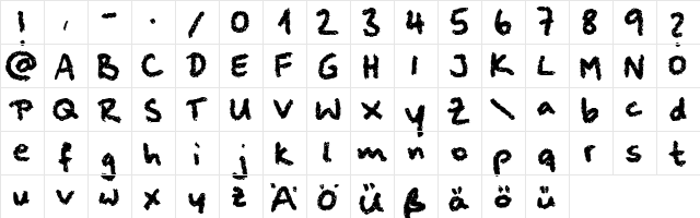 squeaky chalk sound Regular font glyphpreview