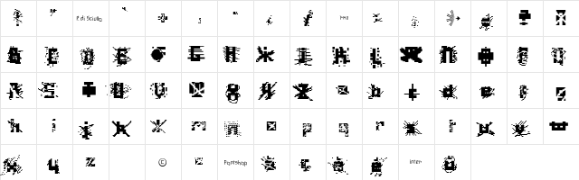 ScratchedOut Regular font glyphpreview
