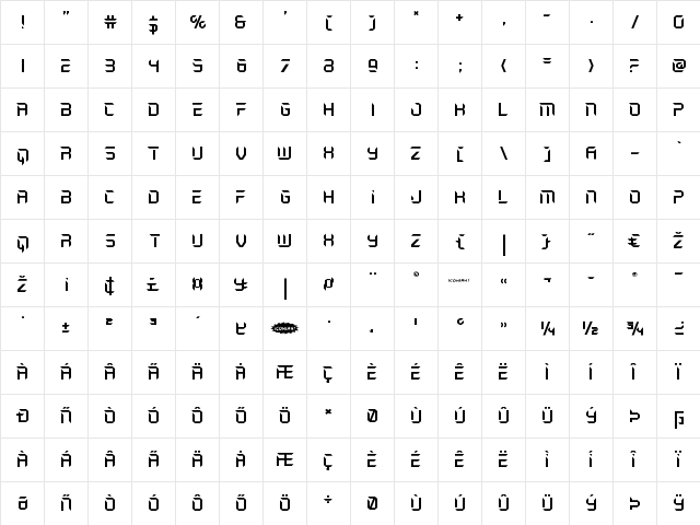 Holo-Jacket Expanded Expanded font glyphpreview