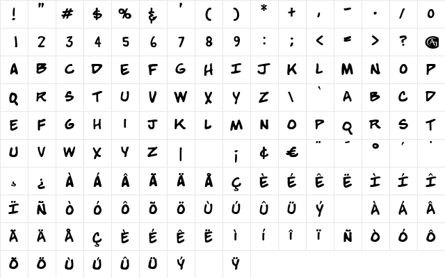 Snowfall Regular font glyphpreview