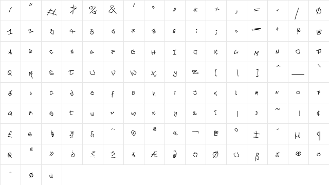 MouseGrafitty Regular font glyphpreview