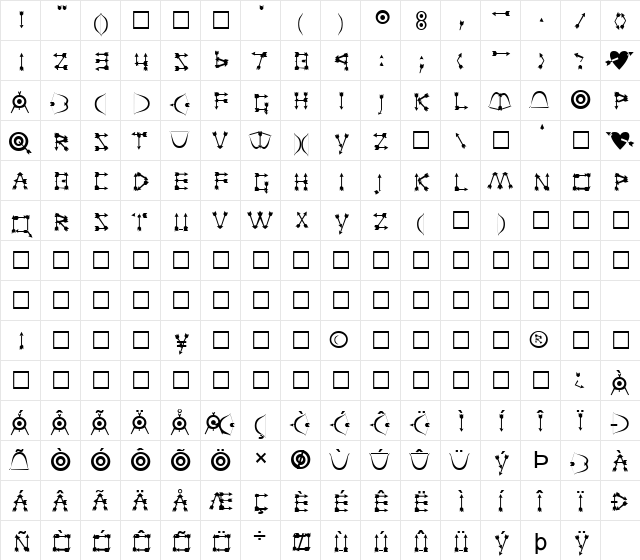 FZ UNIQUE 1 Normal font glyphpreview