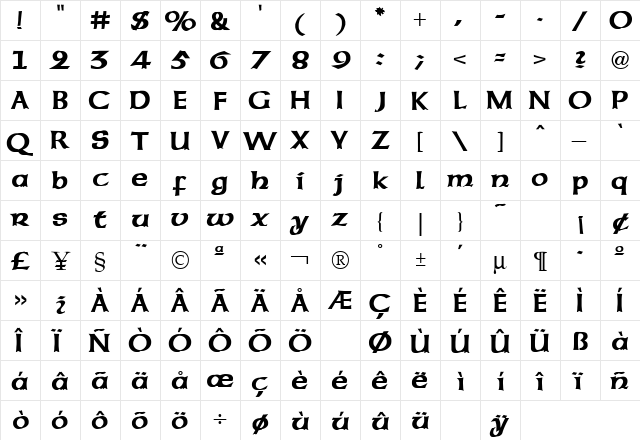 American Uncial Bold font glyphpreview