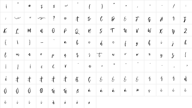Silver Charm Regular font glyphpreview