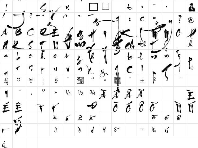 UTM ThuPhap Thien An Regular font glyphpreview