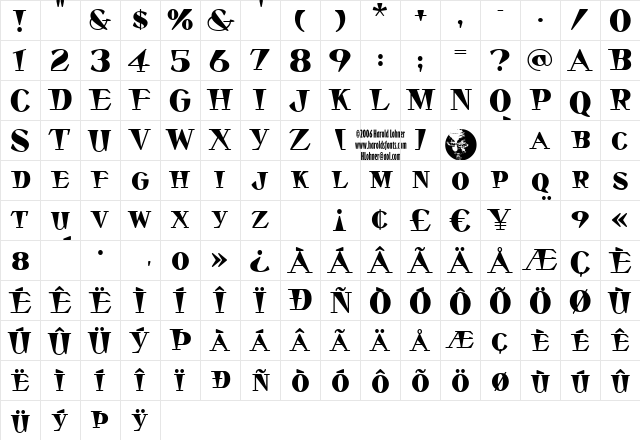 Stella Dallas Regular font glyphpreview