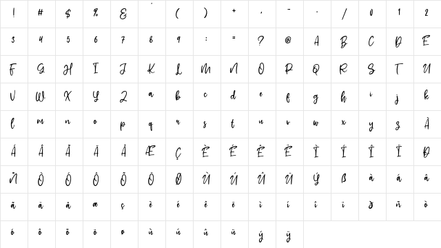 Shelva Regular font glyphpreview