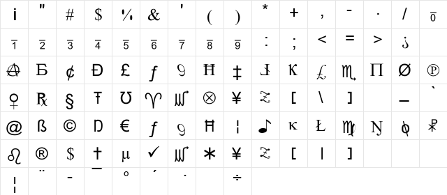 X-Cryption Regular font glyphpreview