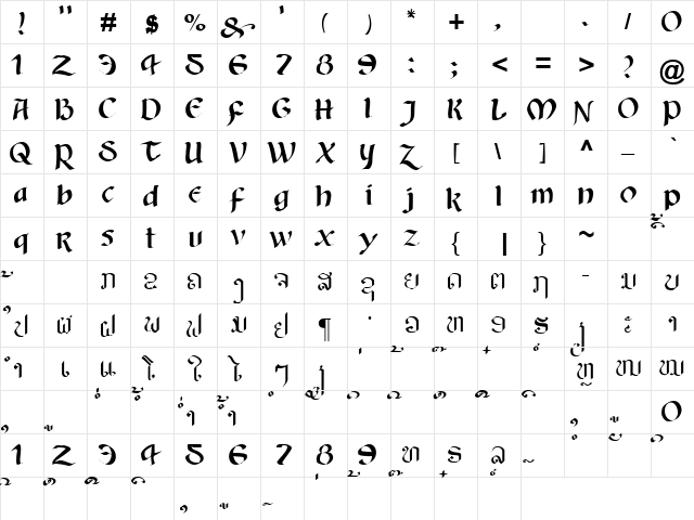 Alice3 Lao Medium font glyphpreview