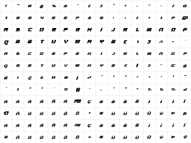 Quicken Italic Italic font glyphpreview