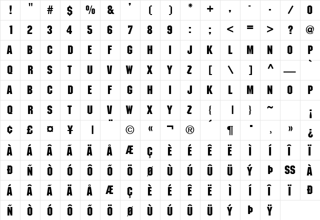 ft42 Regular font glyphpreview