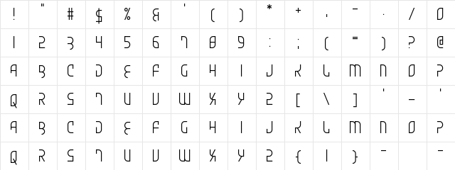 Skydiver On The Wing Regular font glyphpreview