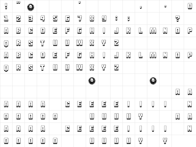Franco Bros. Regular font glyphpreview