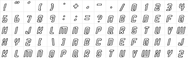StrangePhenomena Outlined Regular font glyphpreview