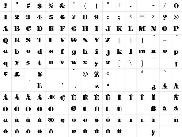 Tulipa Regular font glyphpreview