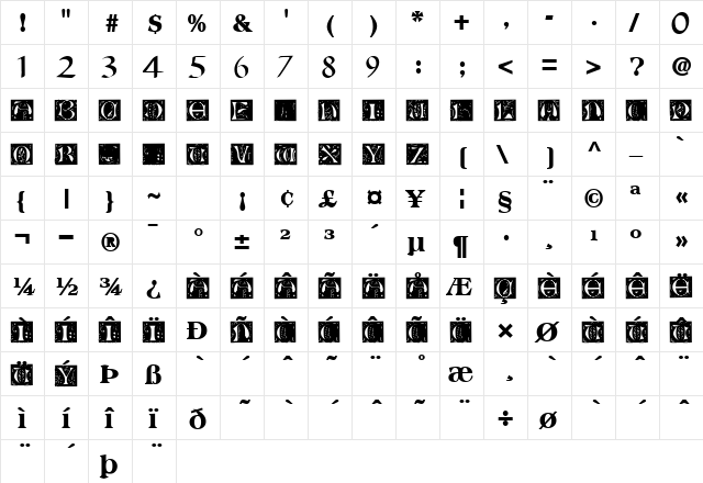 RoseyCapsFinal57 Bold font glyphpreview