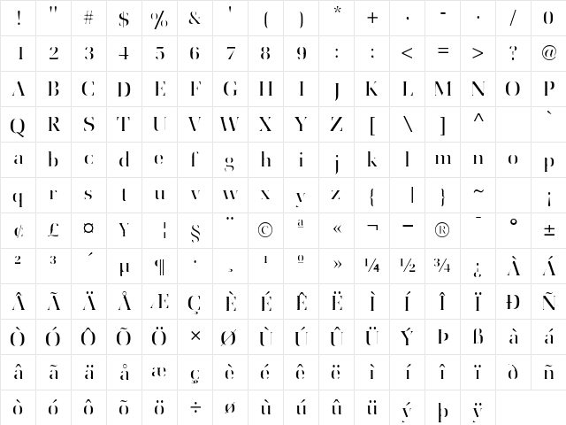 Utile Regular font glyphpreview