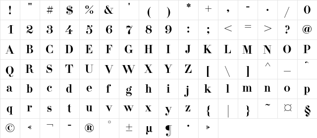DidonaC Regular font glyphpreview